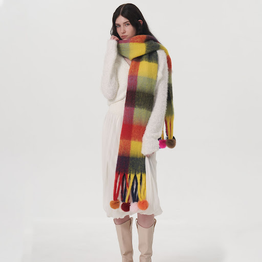 Title 7, Colorblock All-matching Tassel Ball Circle Yarn...