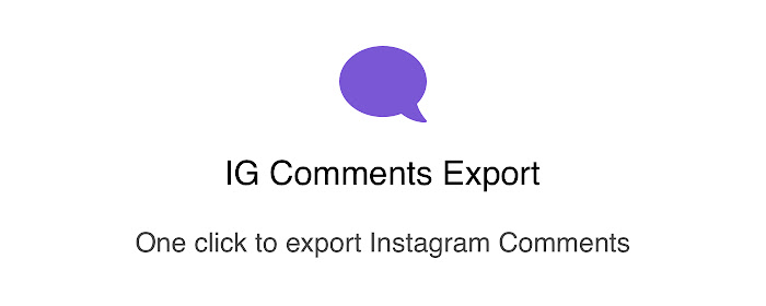 IGCommentsExport - Export Instagram Comments marquee promo image