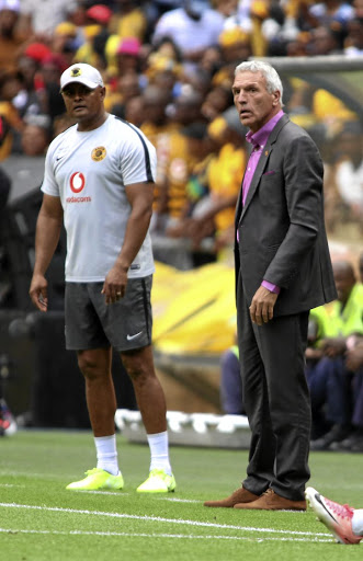 Kaizer Chiefs assistant coach Shaun Bartlett, left, believes Ernst Middendorp's past association with Maritzburg United will play a huge role in TKO clash.