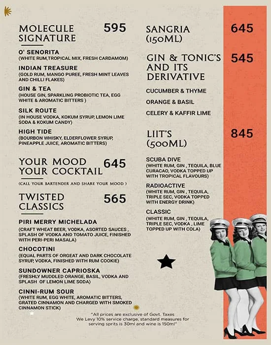 Molecule Air Bar menu 