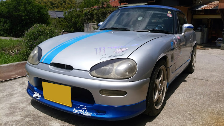 カプチーノのリアバンパー交換・青色成分追加・モンスターエナジー