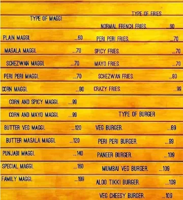 The Night Cafe And Pizza's menu 