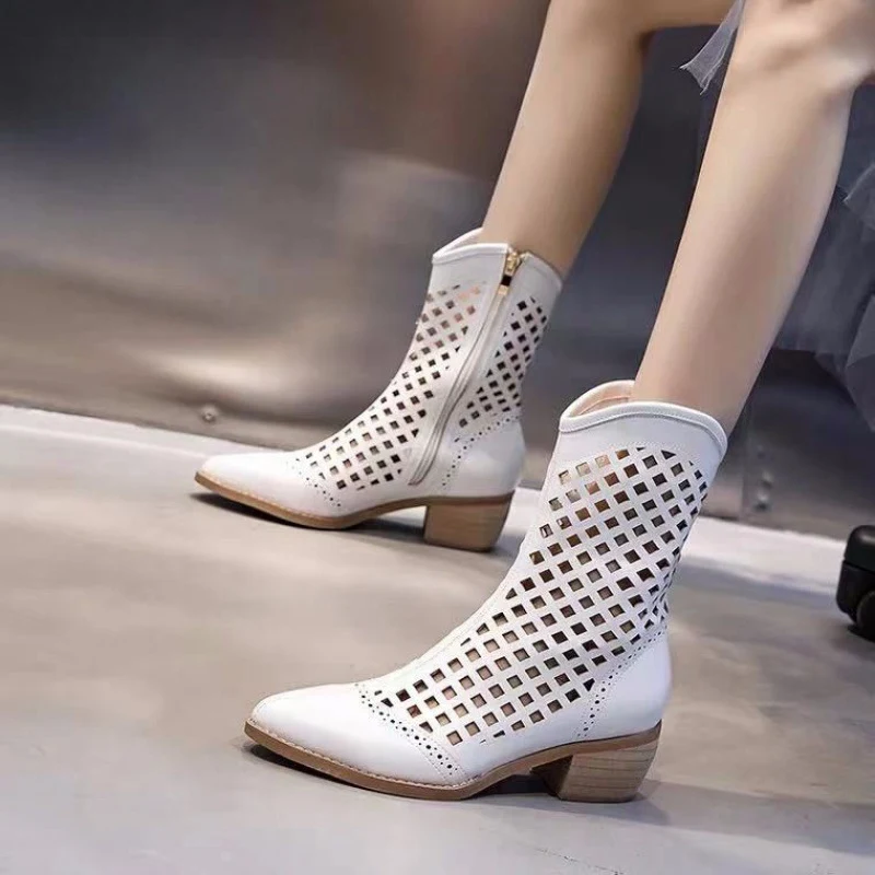 Title 5, Korte Ademende Martin Boots met Mesh Halve Mouw...