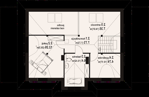 Chmielniki małe dw 21 - Rzut poddasza