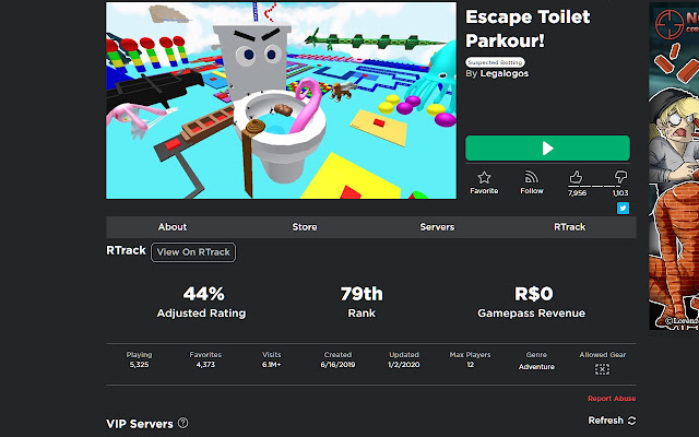 Roblox Revenue & Rating Stats - RTrack