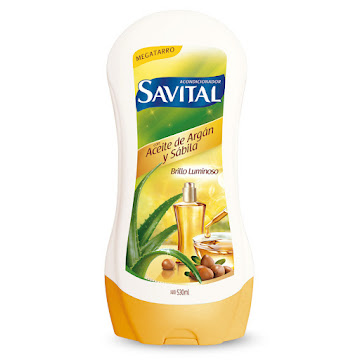 Acondicionador Savital Con Aceite De Argán Y Sábila Megatarro x 530 ml  