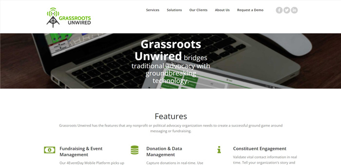 Explore Grassroots Unwired's website to learn more about their advocacy software.