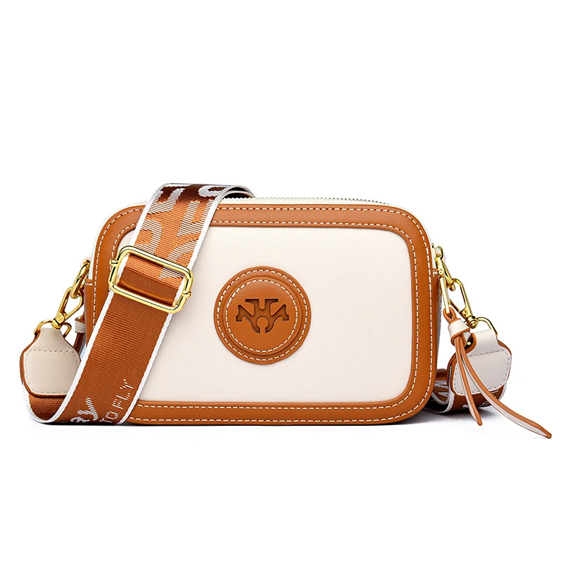Vintage crossbodytas voor dames met brede schouderriem, ideaal voor dagelijks gebruik, een stijlvolle tas die comfort en elegantie combineert