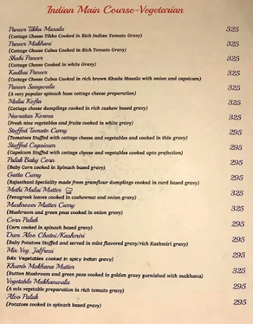 Inder Prakash - Fateh Restaurant menu 