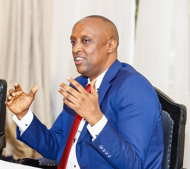 Isiolo Governor Abdi Hassan Guyo in a meeting at the Defnece headquarters offices in Nairobi on November 20, 2023