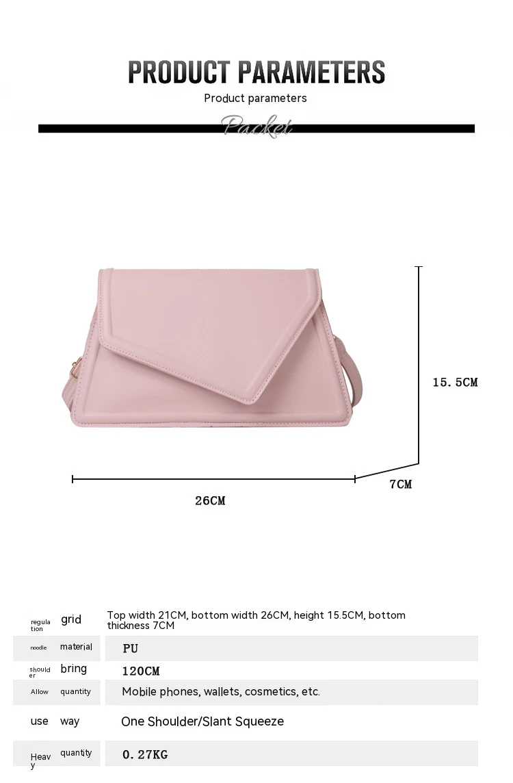 Title 1, Dames Schoudertas Effen Kleur Getextureerd Eenv...
