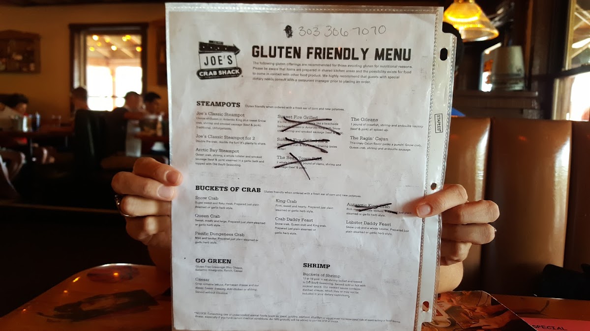 Gluten-Free at Joe's Crab Shack