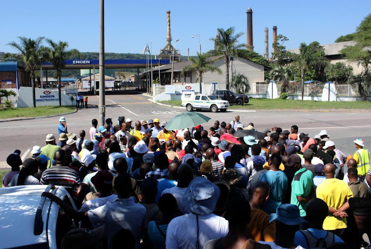 Wentworth, Bluff, Jacobs, Merebank, Lamontville and Umlazi residents demonstrated outside Engine Refinery south of Durban demanding transparency and fairness regarding community participation in economic opportunities