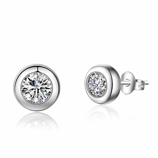 Title 4, Elegant Round Diamond Stud Earrings for Women. ...
