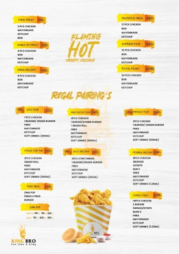 King Bro menu 