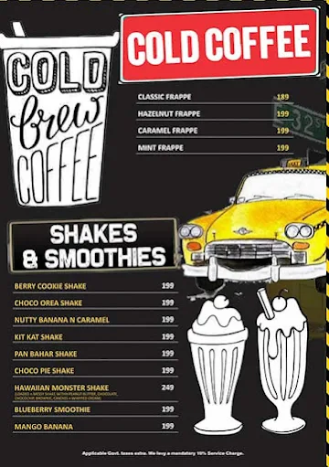 Taxi World Food Cafe menu 