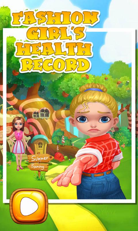Android application Fashion Girl’s Health Record screenshort