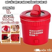 Nồi Điện Nấu Mì, Nồi Lẩu Điện Mini, Bát Điện, Ca Nẩu Đa Năng Có Chống Dính 1L 500W Nấu Lẩu, Mì, Chiên, Cháo