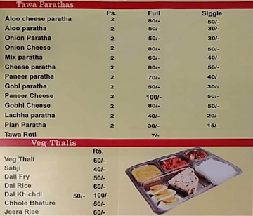 Panjabi Dhaba menu 