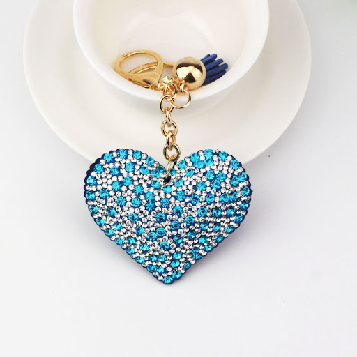 Title 2, Flannel Peach Heart Color Diamond Keychain, an ...