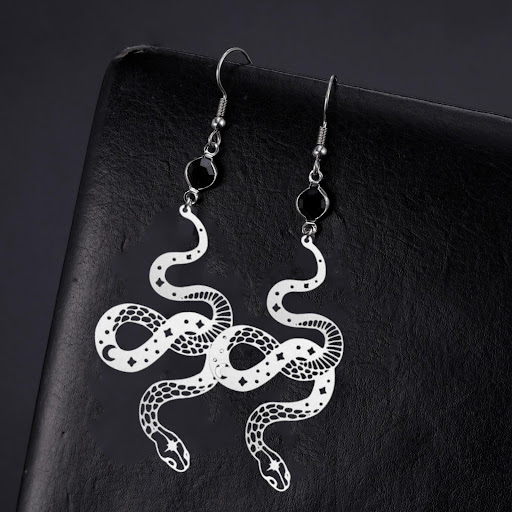 Title 1, Creative Hollow Snake Pendant Womens Earrings ...