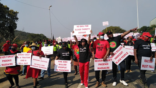 EFF supporters marched through Phoenix to protest the killing of black people during July's unrest. File photo.