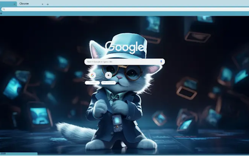 Cute Cat Indoors Blue Preview 1