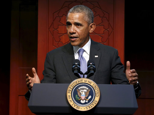 US President Barack Obama delivers remarks at the Islamic Society of Baltimore mosque in Catonsville, Maryland February 3, 2016. Photo/REUTERS