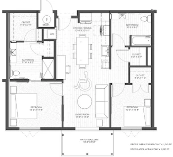 Go to Two Bedroom - Type A Floorplan page.