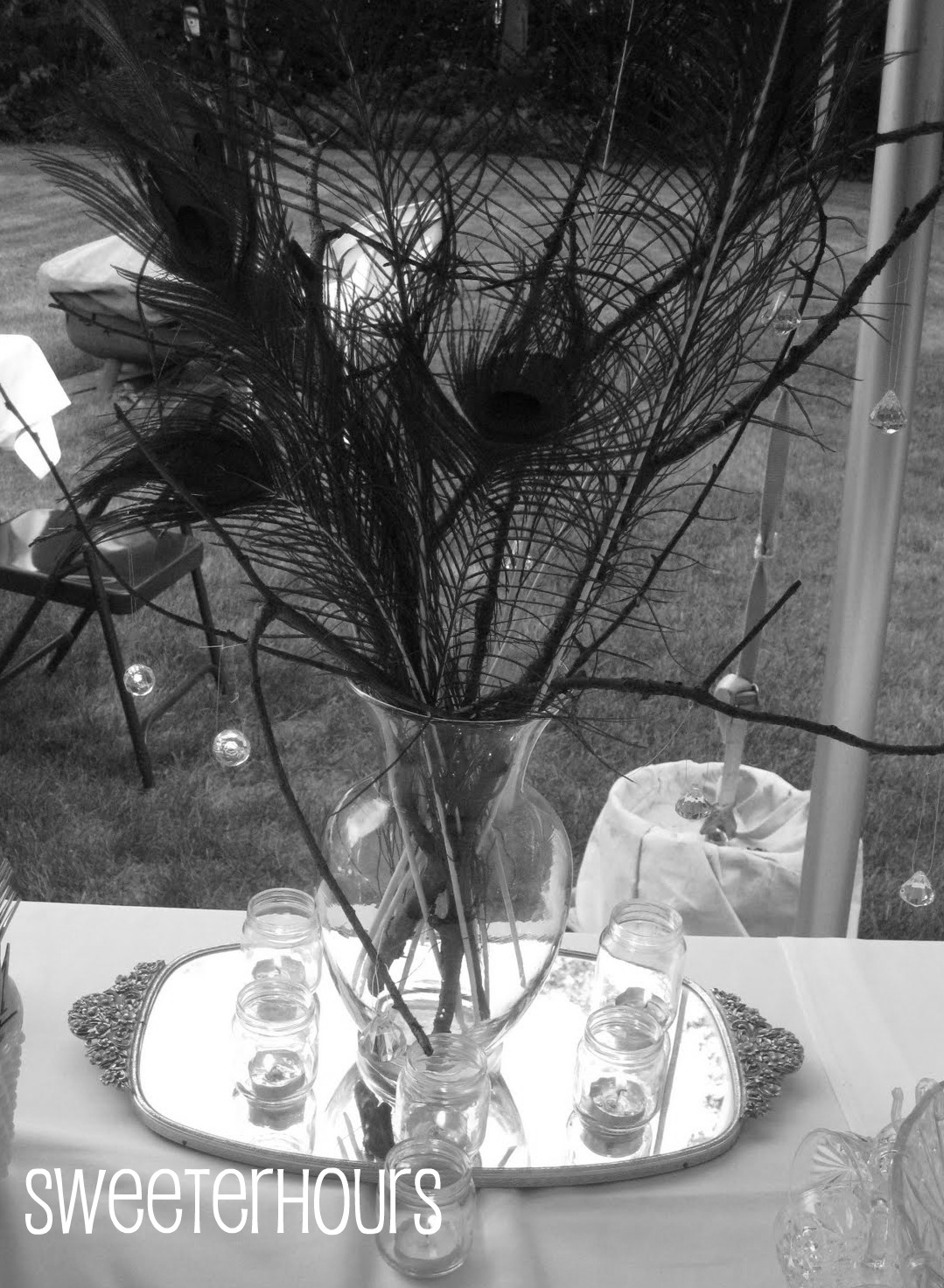 peacock wedding centerpieces