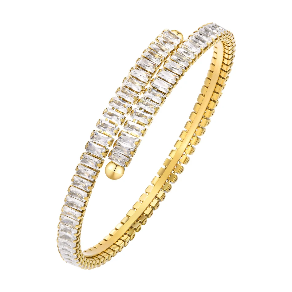 Pulsera Cuadrada Simple de Acero Inoxidable con Circonita para Mujer Elegancia Diaria Joyería Versátil y Duradera Diseño Clásico y Moderno