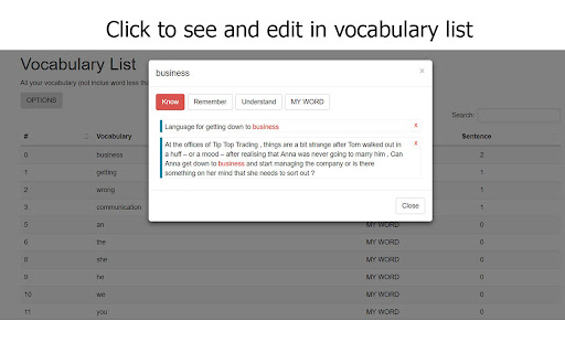 Click see and edit vocabulary list business managing company ‘Something 