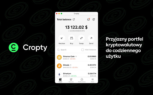 Portfel kryptowalut — Bitcoin & USDT