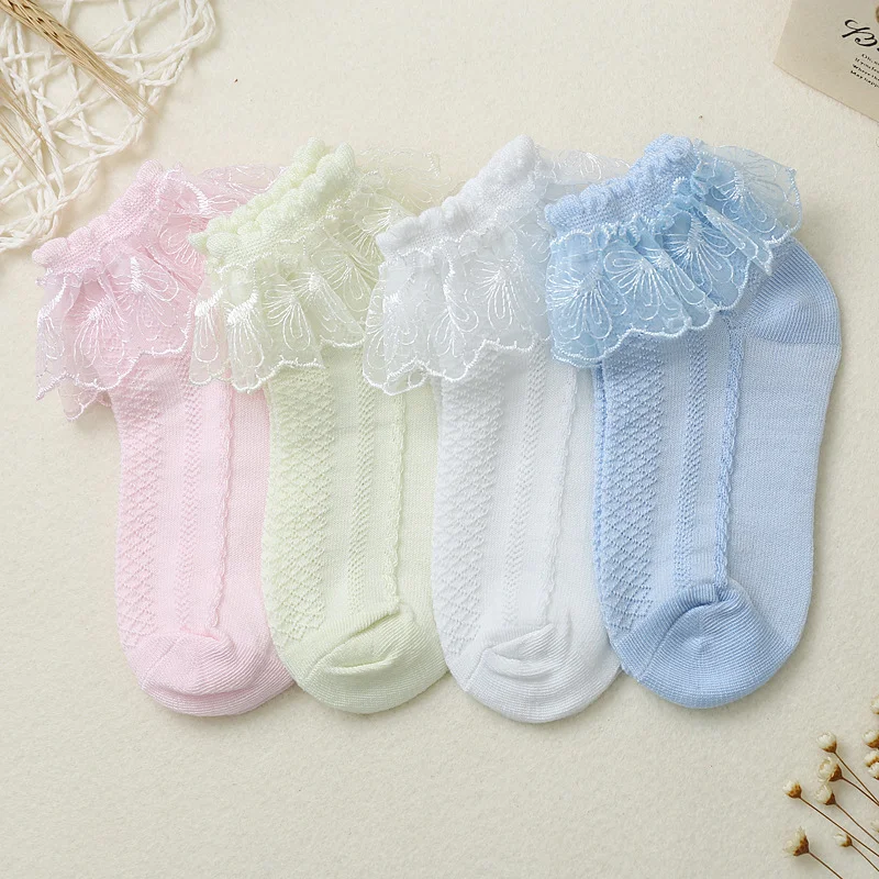 Title 4, Chaussettes dété fines en dentelle pour filles...