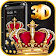 3D Golden Glitter Crown Gravity Theme icon