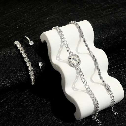 Title 14, Fashion Jewelry 4 Pcs Crystal Bracelet Set Bohe...