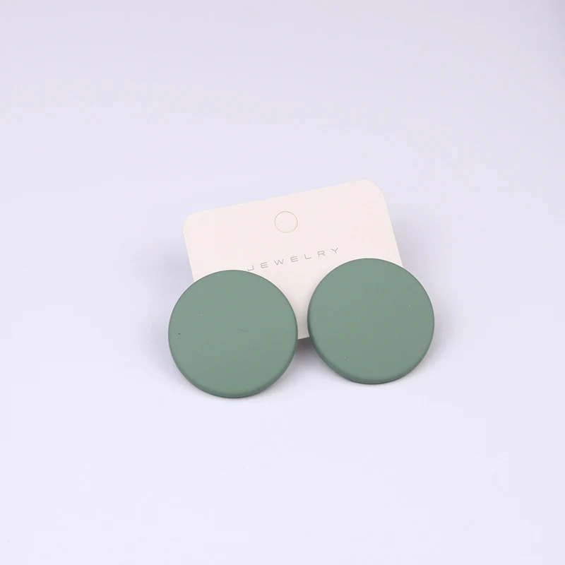 Boucles d'oreilles rondes peinture en spray 20 couleurs Mode simple Acrylique Personnalité Couleur bonbon Accessoire tendance