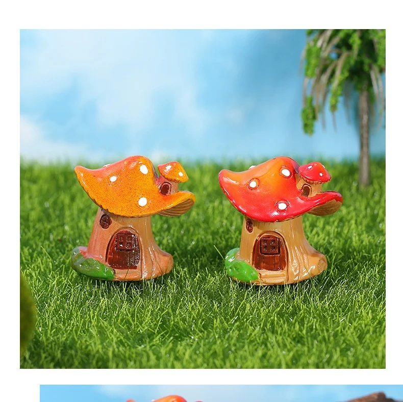 Adornos de resina creativos Casa de hongos Decoración de micro paisajes de musgo Perfectos para jardines, terrarios y manualidades únicas
