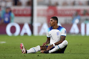 Marcus Rashford of England reacts during the FIFA World Cup Qatar 2022 Group B match between Wales and England at Ahmad Bin Ali Stadium on November 29, 2022 in Doha, Qatar.  