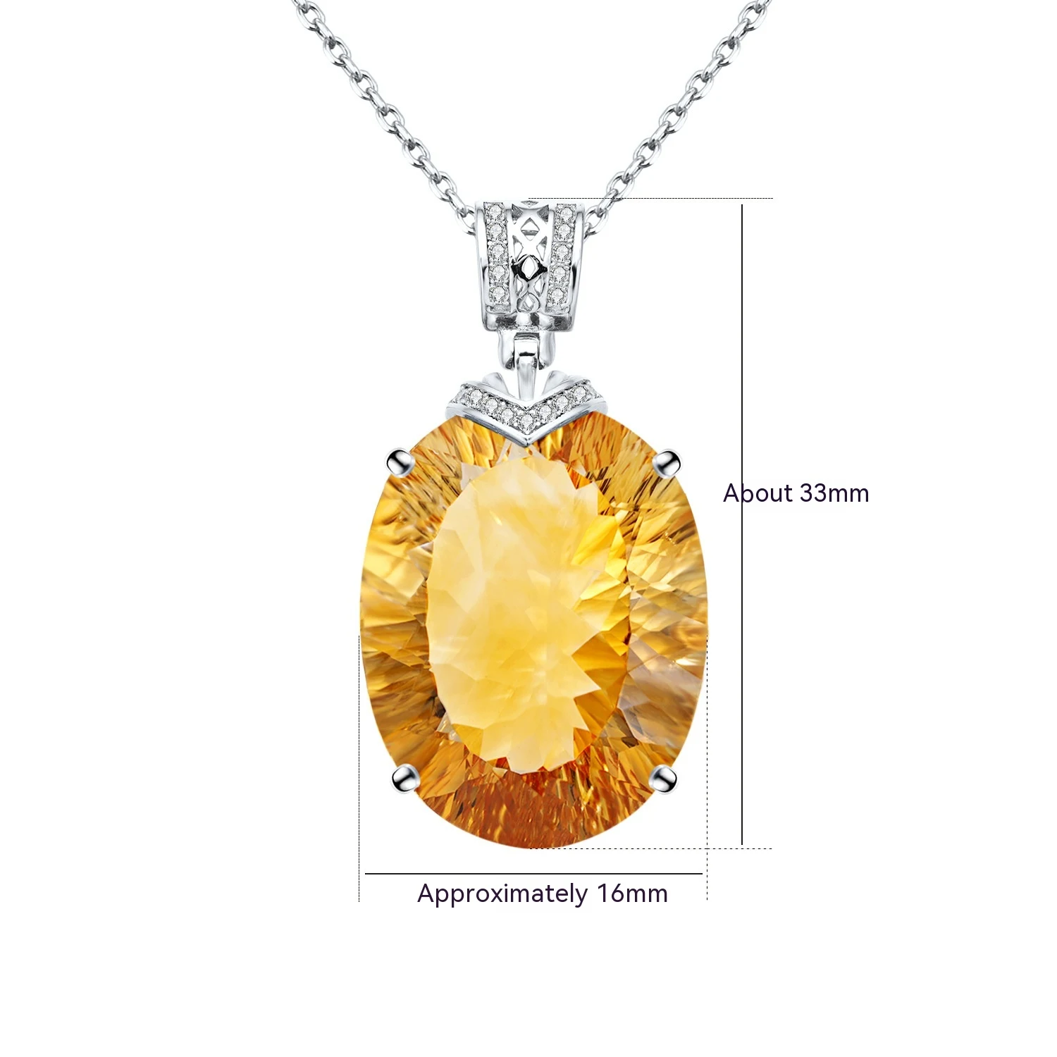 Title 4, Suspension Élégante en Citrine Naturelle Éclair...