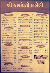 Karnavati Dabeli menu 1