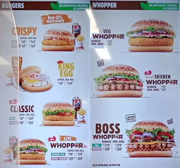 Burger King menu 