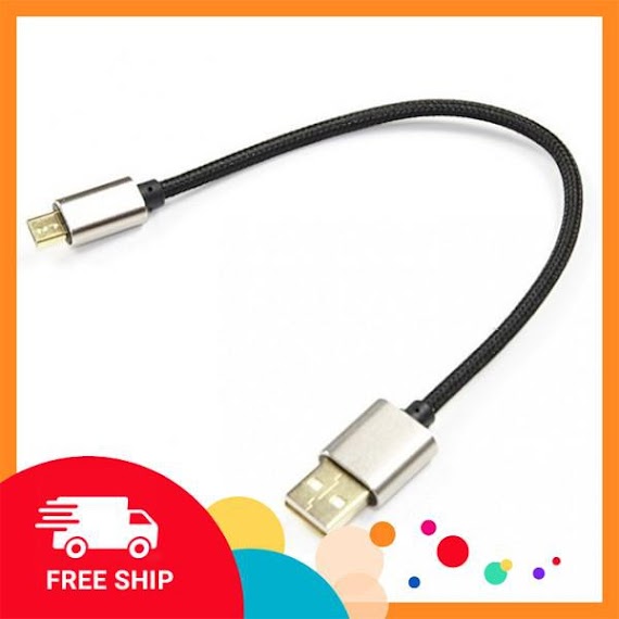 Cáp Sạc Ngắn Cho Pin Dự Phòng Dây Dù 20Cm Dùng Cho Iphone / Android Samsung Micro Usb