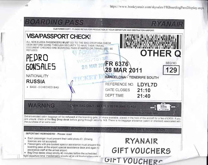 Виза чек у Ryanair (visa check), примеры и обсуждение