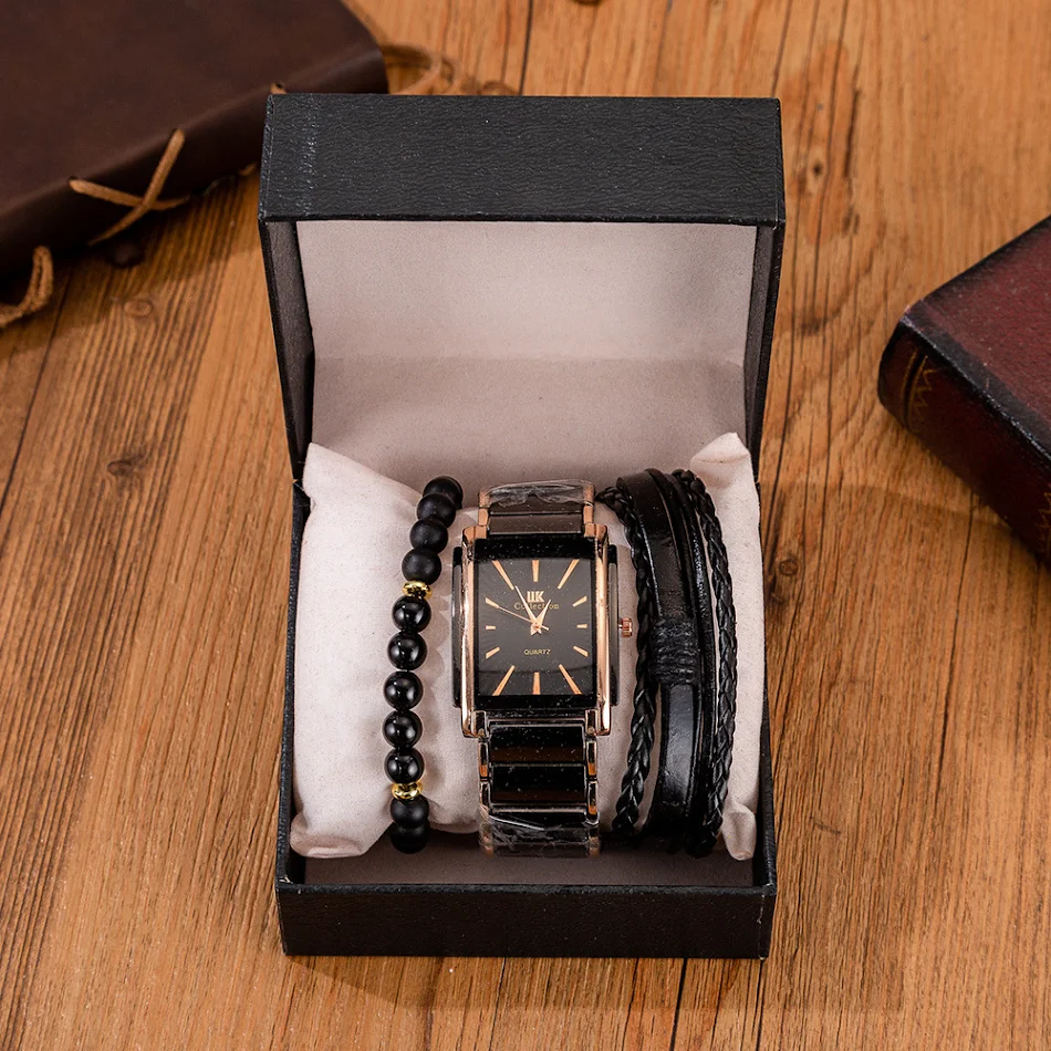 Montre à Quartz avec Bracelet en Acier, Magnifique Emballage. Élégance Intemporelle et Précision au Quotidien. Un Accessoire Indispensable.