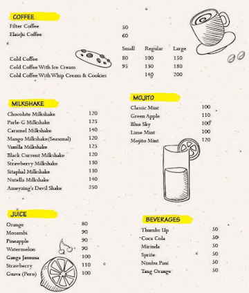 Cafe Ameyzing menu 
