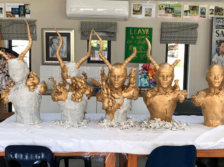 Part of Louw's matric artwork exhibition at a Richards Bay school in KwaZulu-Natal in October 2019.