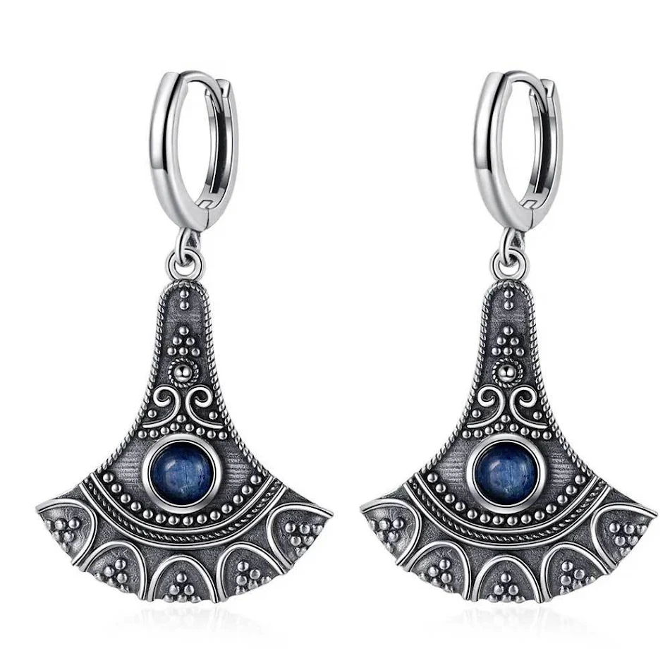 Boucles d'oreilles rétro festonnées style minorité chinoise, clip d'oreille. Accessoire vintage pour un look unique, idéal pour toutes les occasions.