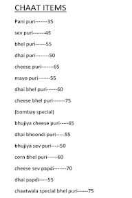 Chaatwala menu 1