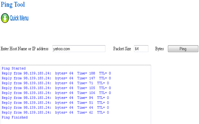 Ping Tool chrome extension
